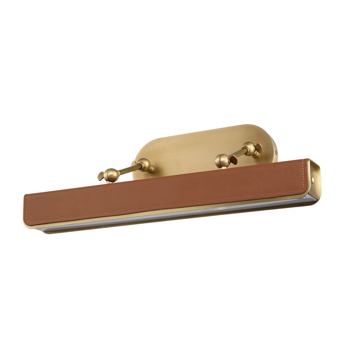 Quintiesse Valise Medium LED Picture Light - Vintage Brass & Cognac Leather