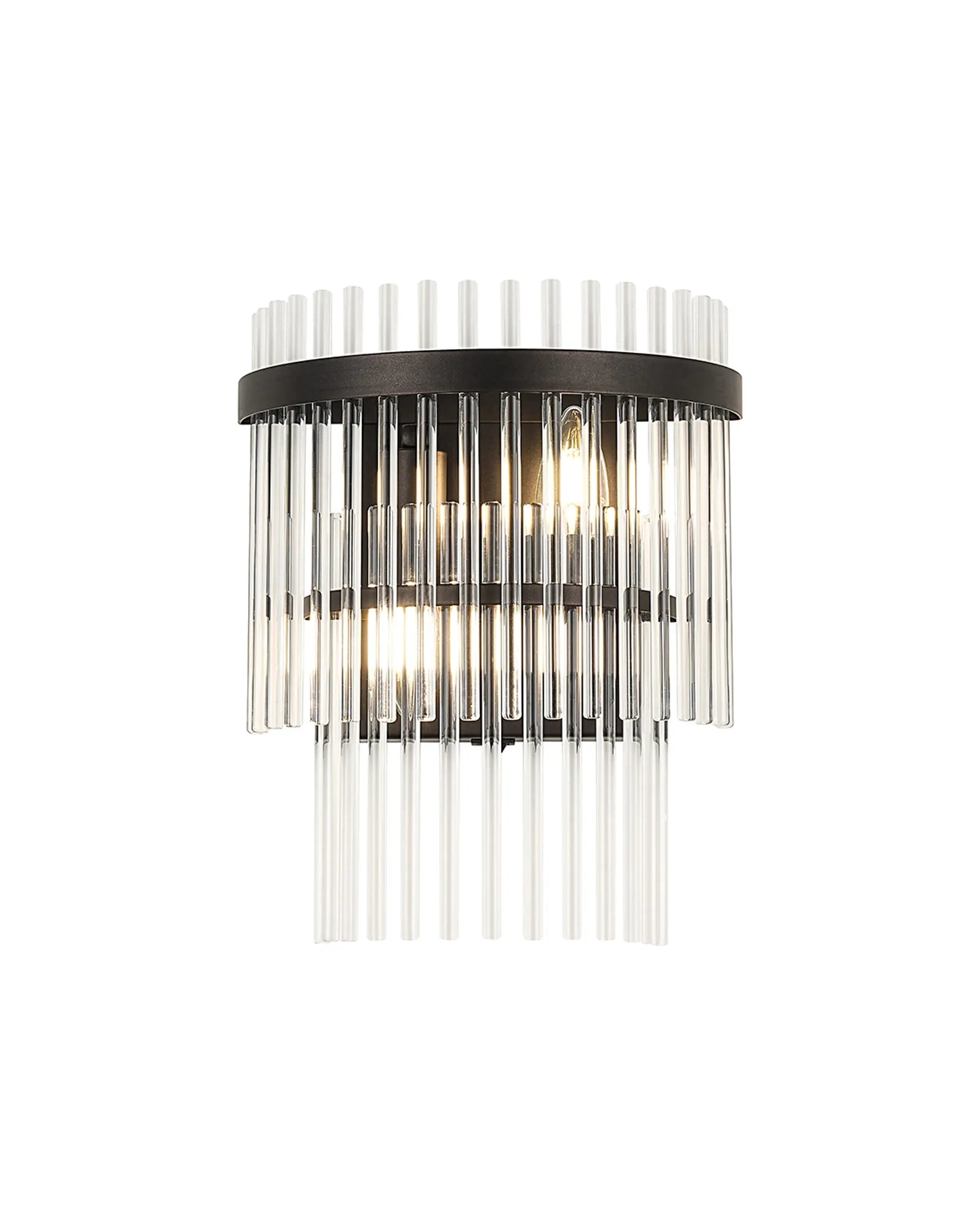 Robin Wall Lamp 2 Light - Brown Oxide & Clear Glass Rods